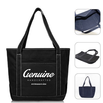 Fashionable Zippered Boat Tote Bag