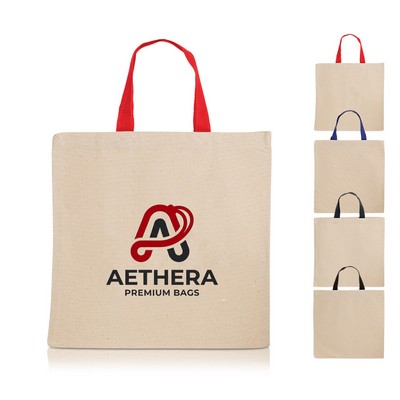 Natural 10 oz. Canvas Tote with Contrast Handles