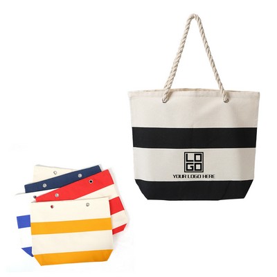 Canvas Tote Beach Bag With Rope Handle
