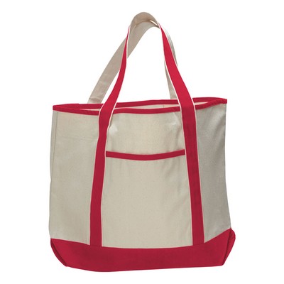 12 oz Cotton Canvas Boat Tote Bag -13.5"W x 16"H x 5D