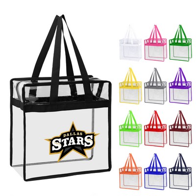 Stadium Approved Clear Zipper Tote Bag (Ocean)