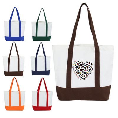 Two Color Spliced Tote Bag (14"x16")