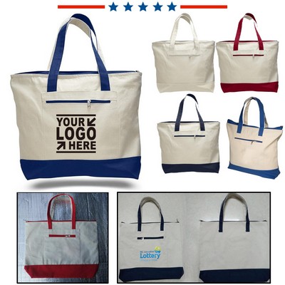 Reusable Canvas Tote Bags Pocket