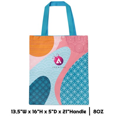 Sublimation 8 oz Poly Canvas Tote Bag - 13.5"W x 16"H x 5"D