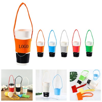 Canvas Drink Carrier Sleeve w/ Handle
