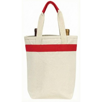 Blank 2 Bottle Elite 12 oz Canvas Wine Tote Bag | Travel Gift Carrier Red (10x11x3.5)