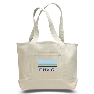 Heavy Canvas Deluxe 2-Pocket Tote (PRINTED)--Natural