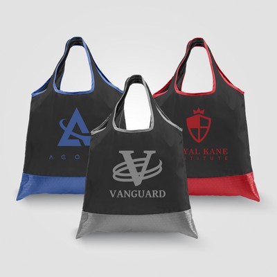 Zurich - Foldaway Shopping Tote Bag - 210D Polyester, 420D RipStop Trim - Silkscreen