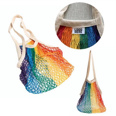 Reusable Rainbow Mesh Grocery Bags