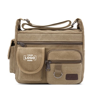 Canvas Expandable Laptop Messenger Bag