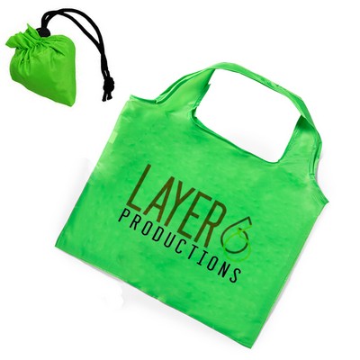 Folding Tote Bag with Carrying Pouch (15" x 13.5" with 6" Handle)
