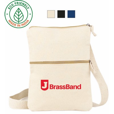 Crossbody Essential 11 oz Canvas Pouch Bag | Daily Travel Commute Natural (8x10)