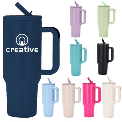 40oz Stainless Steel Vacuum Handled Tumbler