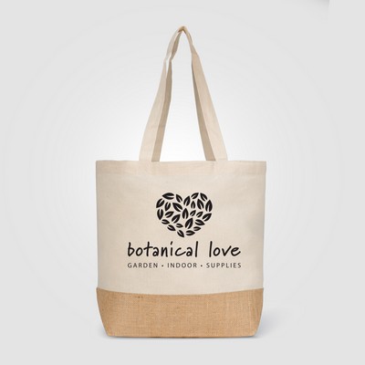 Rio™ Shopper Tote Bag - 5 oz. Recycled Cotton Blend with Jute - Silkscreen