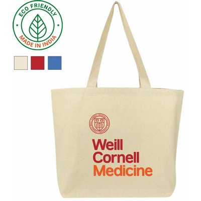 Essential 10 oz Canvas Tote Bag | Reusable Gusseted Daily Grocery Natural (19x14x5)