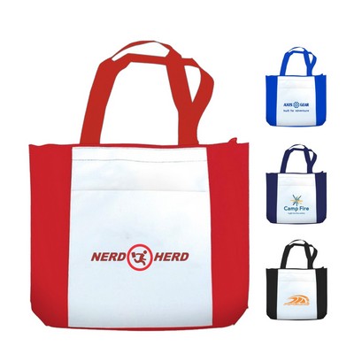 Polyester Two-tone Zipper Tote Bag