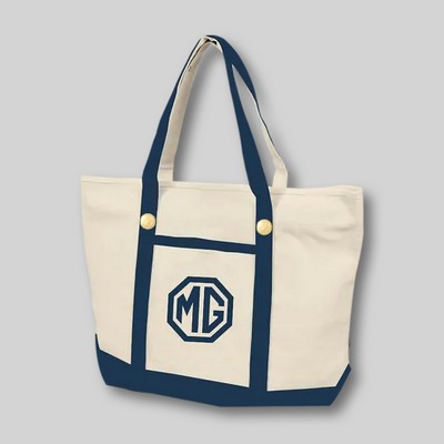 Budget Custom Large Cotton Canvas Sailing Tote Bag