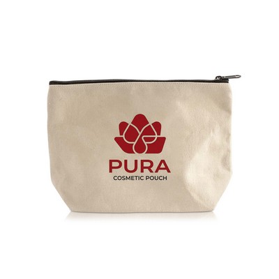 Large Heavyweight Cotton Canvas Cosmetic Pouch