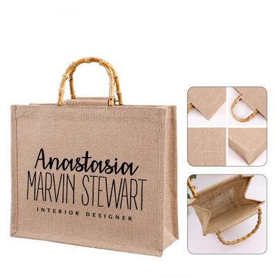 Bamboo Handle Jute Bag