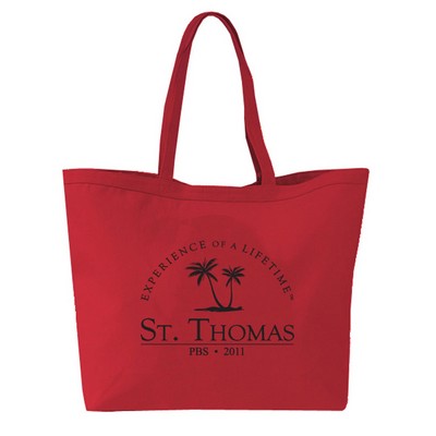 12 oz. Cotton Canvas Reusable Tote Bag w/ Handles & Velcro Closure