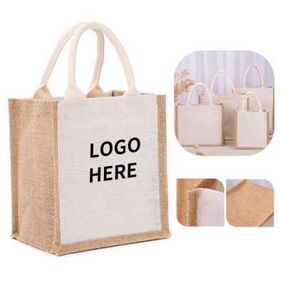 Eco-Friendly Jute Canvas Tote Bag