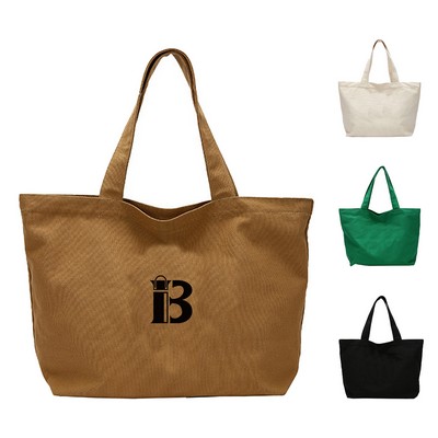 Open Top Large Capacity Canvas Tote Bag
