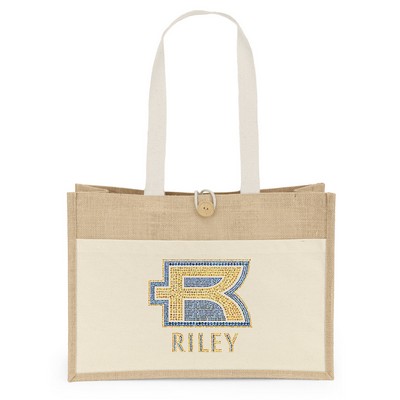 Riley™ Jute Tote - Sparkle (17" x 6" x 12")