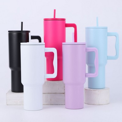 40OZ Large Capacity Stainless Steel Insulated Cup with Straw
