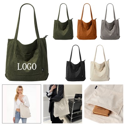 Retro Corduroy Canvas Shoulder Bag