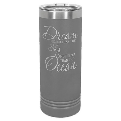 Polar Camel 22 oz. Dark Gray Skinny Tumbler with Slider Lid