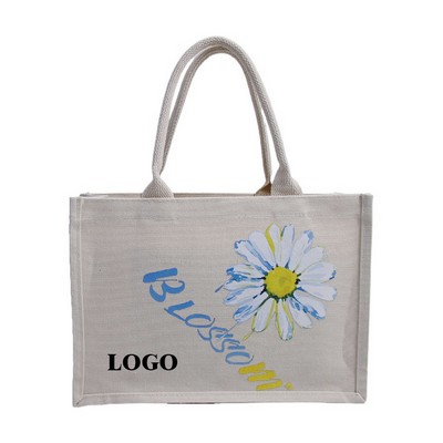 Little Daisy Cotton Canvas Tote Bag