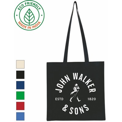 5 oz Cotton Tote Bag | Reusable Everyday Market Grocery Beach Black (15x15)