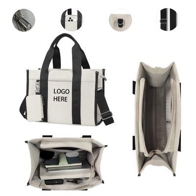 Women Lightweight Canvas Laptop Tote