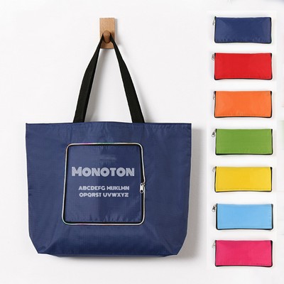 Zipper Folding Storage Shopping Bag
