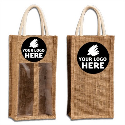 Eco-Friendly Jute Wine Tote With Dividers