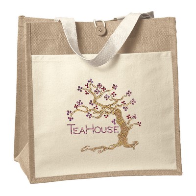 Izzy™ - Jute Tote - Sparkle (14" x 8" x 14")