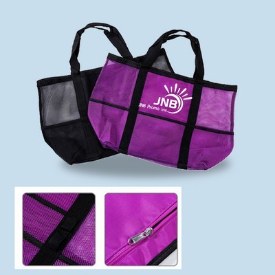 Zippered Mesh Beach Tote Bags