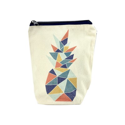 Natural White 10oz Canvas Cosmetic Zipper Pouch Bag For Toiletry With Zipper Sealing