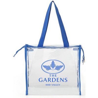 Clear PVC Transparent Zipper Tote Bag-12" x 12" x 6"