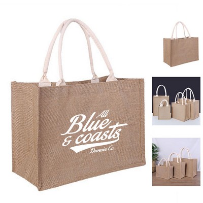 Simple Natural Jute Tote Bag